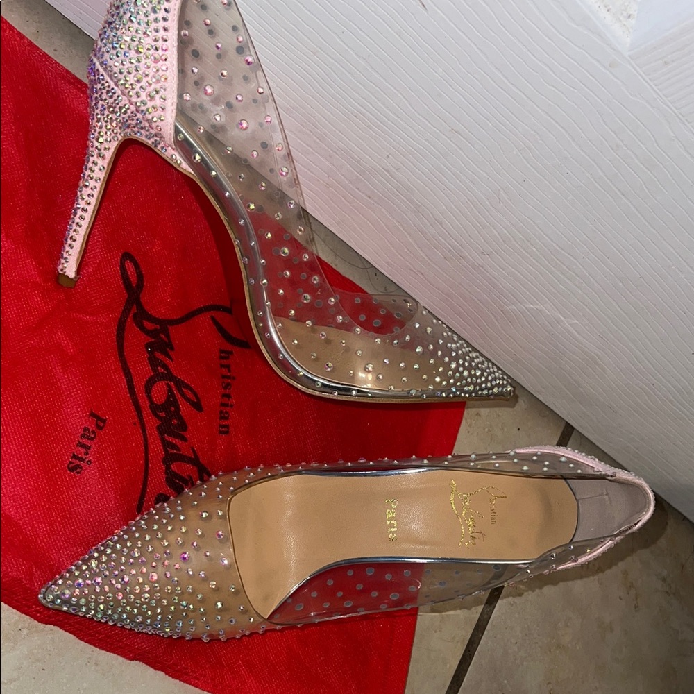 Clear Rhinestone Stiletto Heels - Picture 8 of 17
